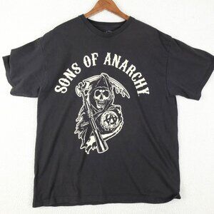 Sons Of Anarchy T Shirt Mens Extra Large Black White Graphic Crew Grim Reaper